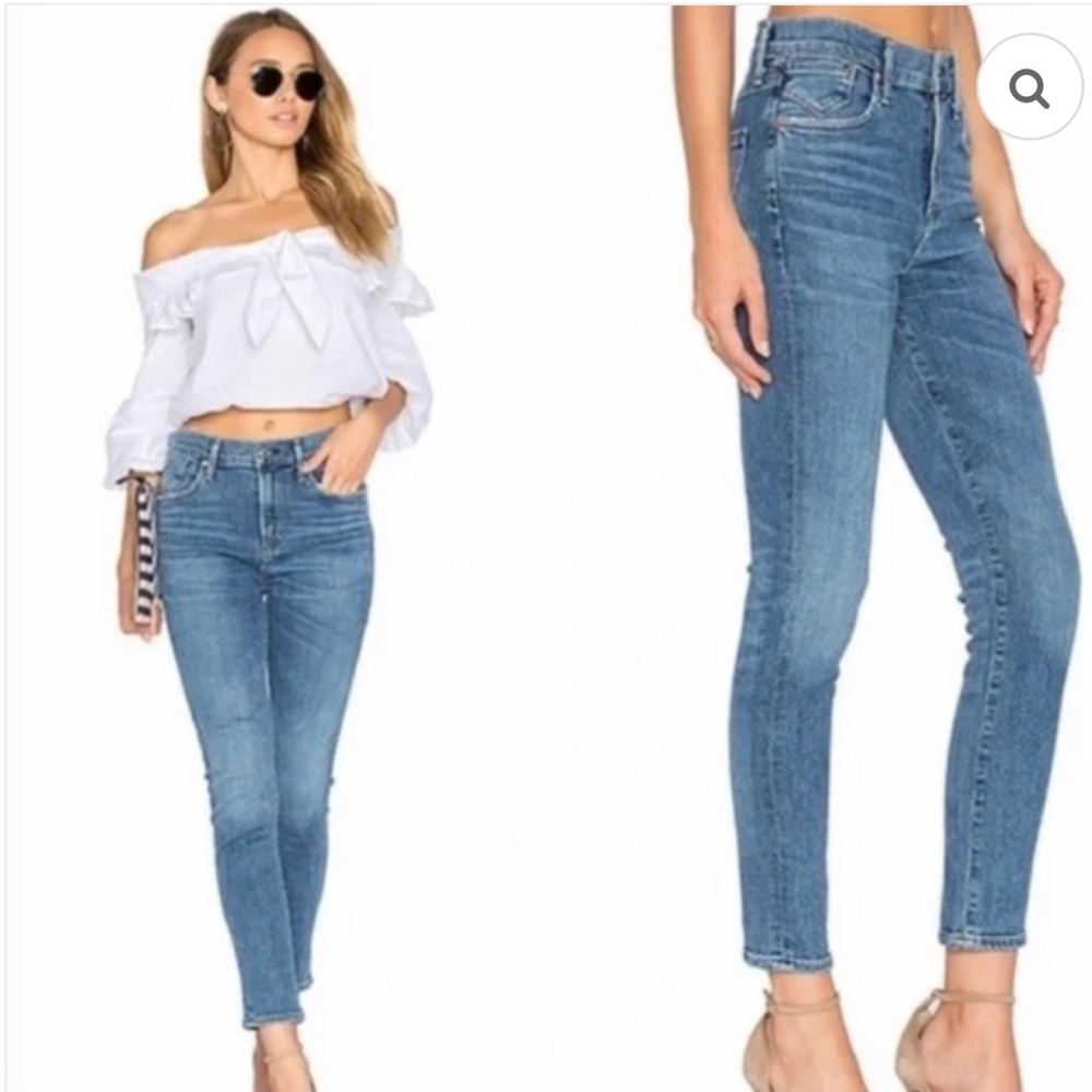 Agolde Sophie High Rise Skinny Crop Jeans in the "Adore" wash size 31